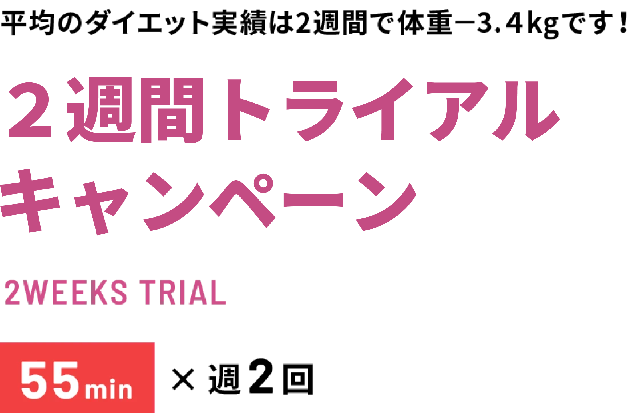 2週間トライアルコース 55分×週2回